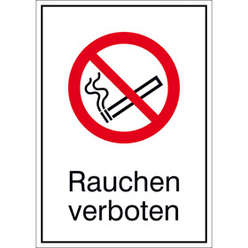 Verbots - Kombischild Rauchen verboten