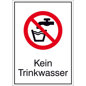 Verbots - Kombischild Kein Trinkwasser