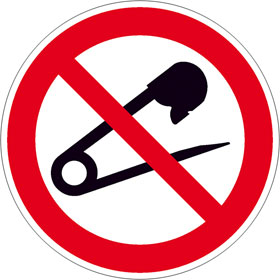 Verbotsschild Keine Nadeln einstechen