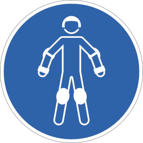 Gebotsschild Schutzausrstung fr Rollsport benutzen