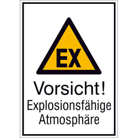 Warn - Kombischild Vorsicht! Explosionsfhige Atmosphre