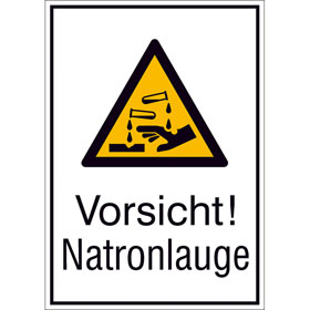 Warn - Kombischild Vorsicht! Natronlauge