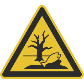 Warnschild auf Bogen Warnung vor umweltgefhrdenden Stoffen oder Gemischen