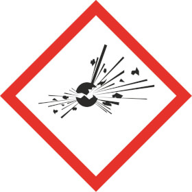 GHS - Gefahrensymbol 01 explodierende Bombe Gefahrstoffetikett Folie selbstklebend