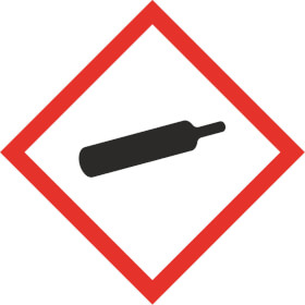 GHS - Gefahrensymbol 04 Gasflasche Gefahrstoffetikett Folie selbstklebend