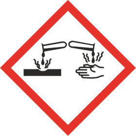 GHS - Gefahrensymbol 05 Ätzwirkung Gefahrstoffetikett Folie selbstklebend