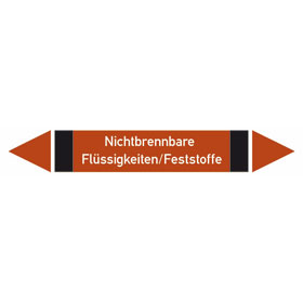 Rohrleitungskennzeichnung / Pfeilschild Gr. 9,  Nichtbrennbare Flssigkeiten,  schwarz,  braun,  schwarz