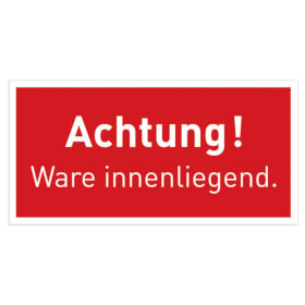 Verpackungsetiketten Text: Achtung Ware innenliegend