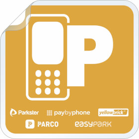 Parkticket Vignette Hinterglasaufkleber Easypark, Parco, yellowbrick,  Parkster,  paybyphone