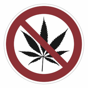 Hinweisschild Cannabis verboten