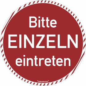 Türmarkierung - Wartebereich (rund,  rot) Bitte EINZELN eintreten