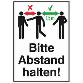Hinweisschild, Bitte Abstand halten!, 