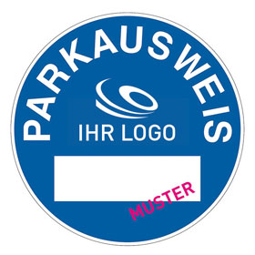Individuell gefertigte Parkausweise (zur Innenverklebung) PVC - Folie 0, 1 mm transparent, formgestanzt, kreisrund