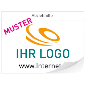 Individuell gefertigte Produkt - und Werbetiketten PVC - Folie 0, 1 mm weiß, Ecken spitz, 