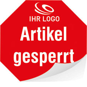Individuell gefertigte QS - Etiketten zu 8 Stück auf Bogen PVC - Folie 0, 1 mm weiß, formgestanzt, Sonderform Achteck