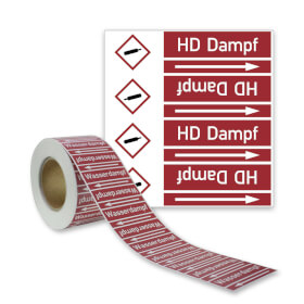 Rohrleitungskennzeichnungsband HD Dampf