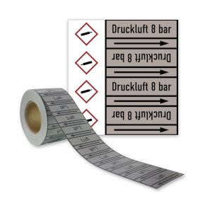 Rohrleitungskennzeichnungsband Druckluft 8 bar