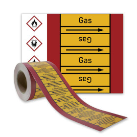 Rohrleitungskennzeichnungsband Gas