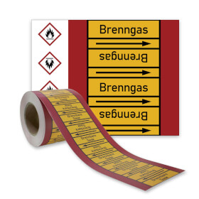 Rohrleitungskennzeichnungsband Brenngas