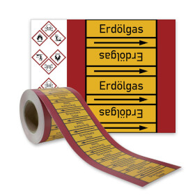 Rohrleitungskennzeichnungsband Erdlgas