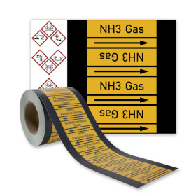 Rohrleitungskennzeichnungsband NH3 Gas