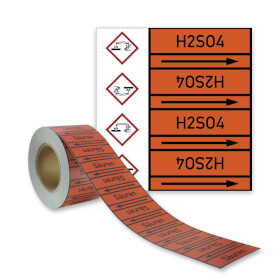 Rohrleitungskennzeichnungsband H2SO4