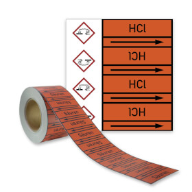 Rohrleitungskennzeichnungsband HCl