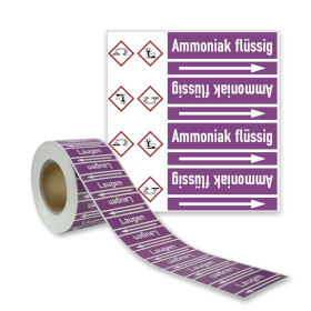 Rohrleitungskennzeichnungsband Ammoniak flüssig