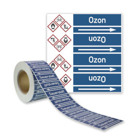 Rohrleitungskennzeichnungsband Ozon
