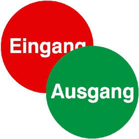 Trschild, zweiseitig Eingang /  Ausgang