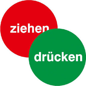 Trschild, zweiseitig Drcken /  Ziehen