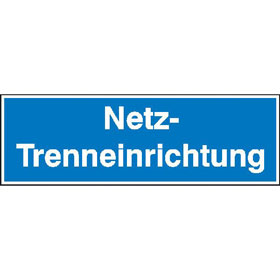 Hinweisschild auf Bogen - Elektrotechnik Netztrenneinrichtung