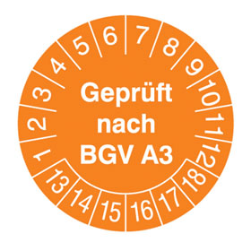 Prüfplakette BGV A3