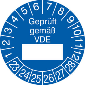 Prfplakette Geprft gem VDE 