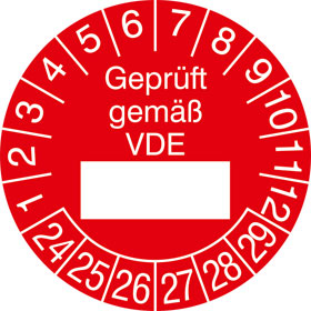 Prfplakette Geprft gem VDE