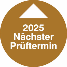 Jahresprüfplakette - Nächster Prüftermin in Jahresfarbe