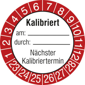 Prfplakette Kalibriert am: durch: , Nchster Kalibriertermin