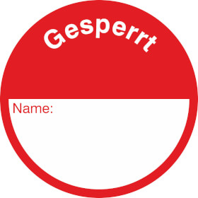 Qualittskennzeichnungsetiketten Text: Gesperrt