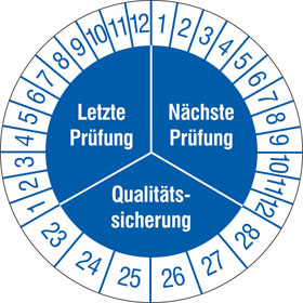 Prfplakette Qualittssicherung