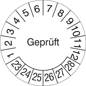 Prfplakette Geprft