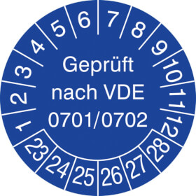 Prfplakette Geprft nach VDE 0701 / 0702