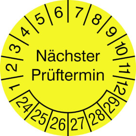 Prfplakette fr Anlagen und Maschinen Nchster Prftermin