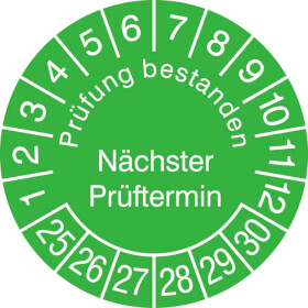 Prüfplaketten - Prüfung bestanden Nächster Prüftermin