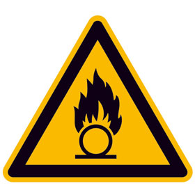 Warnschild Warnung vor brandfördernden Stoffen