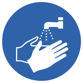 Gebotsschild, Hände waschen