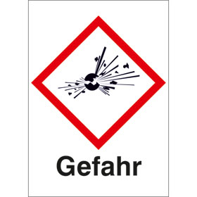 GHS - Gefahrstoffetikett Kombischild mit Text: Gefahr