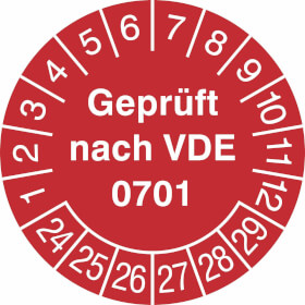 Prüfplakette Geprüft nach VDE 0701