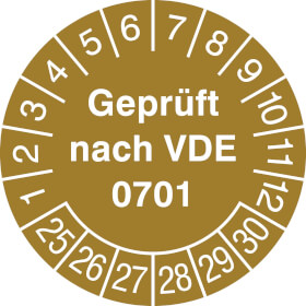 Prüfplakette Geprüft nach VDE 0701