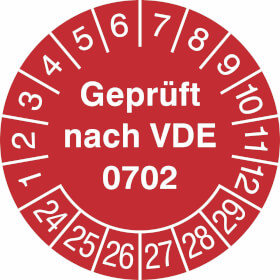Prfplakette Geprft nach VDE 0702