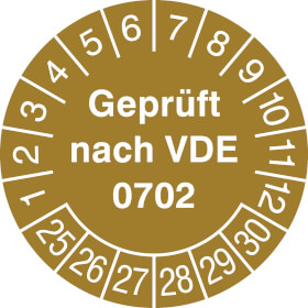 Prüfplakette Geprüft nach VDE 0702